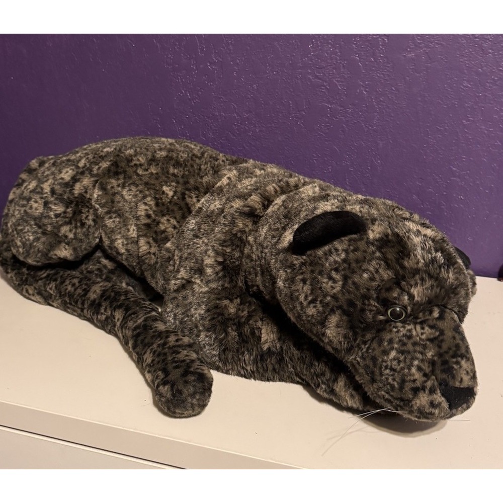 K And M Cuddlekins Jumbo Black Jaguar Plush Animal 2007 Wild Republic 24"